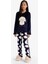 Kız Çocuk Pijama Takımı Pelüş Baskılı Uzun Kollu Üst Desenli Uzun Alt D1083A825WN 1