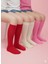 Kız Çocuk Diz Altı Çorap Kendinden Desenli Pamuklu Nefes Alabilir Terletmez 3'lü Paket 1