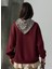 Fularlı Bordo Ceylan Desenli Sweatshirt 4