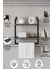 40x20 cm Banyo Rafı, Duvara Monte Havluluk, 2 Katlı Dekoratif Düzenleyici Organizer, Siyah Metal 3