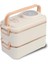 1200 ml Iki Kat Dört Bölme Paslanmaz Çelik Lunch Box Yeni Nesil Sefer Tası-Sos Kaseli MODEL-FFLBOX8023 (Bej) 1