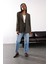 Koyu Haki Düğmeli Oversize Ceket 17255 2