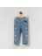 OV-7426 Kız Çocuk Pastel Tonlu Minik Kalp Nakışlı Mavi Denim Pantalon 1