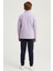 Erkek Çocuk Uzun Kollu Mor Dik Yaka Yarım Fermuarlı Polar Üst-Sweatshirt - Erkek Çocuk Polar 4