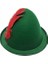 Peter Pan Şapkası Yeşil Renk Kırmızı Tüylü 3