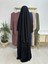 Ferace & Abaya Sufle Eşarp ve Iki Kat Büzgülü Elbise Takım.hijab .hac ve Umre Için Uygundur Siyah 6