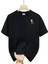 20/1 Penye Compack Gözlüklü Ayı Baskılı Oversize Bisiklet Yaka Erkek T-Shirt - Siyah 1