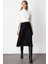 Kadın Pileli Midi Boy Triko Etek 60201 Siyah 1