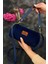 Kadın Lacivert Suni Kürk Detaylı Omuz ve Crossbody Çanta 1
