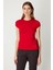 Kadın Sıfır Yaka Ay Kol Basic Bluz 61302 Kırmızı 1