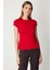 Kadın Sıfır Yaka Ay Kol Basic Bluz 61302 Kırmızı 2