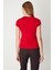 Kadın Sıfır Yaka Ay Kol Basic Bluz 61302 Kırmızı 4