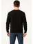 Erkek Üç Iplik Düz Bisiklet Yaka Sweatshirt - Siyah 3