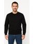 Erkek Üç Iplik Düz Bisiklet Yaka Sweatshirt - Siyah 5