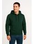 Erkek Üç Iplik Kapüşonlu Kanguru Cepli Sweatshirt Hoodie - Haki 1