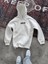 Uzun Kol Kapüşonlu Göğüs Baskılı Sweatshirt - Beyaz 2