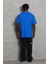Unisex Oversize Düz Bisiklet Yaka T-Shirt - Mavi 3