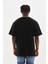 Unisex Baskılı Oversize T-Shirt - Siyah 2