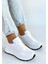 Ortopedik Bağcıklı Spor Ayakkabı Cilt Beyaz Topuk Boyu 3 cm 2