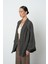 Kadın Soğuk Kahve Oversize Kesim Desenli Tesettür Kimono 2