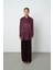 Kadın Bordo Renk Karışık Desenli Oversize Kesim Gömlek 4