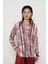 Kadın Belden Bağlama Detaylı Desenli Gömlek 1