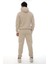 Bej Içi Polarlı Şık Erkek Eşofman Takımı Paça Lastikli Cepli Kapüşonlu Nakış Detaylı Compact Takım 4