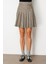 Kadın Ekoseli Mini Etek 5079 Vizon 3