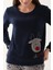 Arnetta Oh Deer Lacivert Kadın Uzun Kol Polar Pijama Takım 5