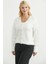 Pamuklu Yumoş Triko Hırka - Beyaz 2