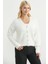 Pamuklu Yumoş Triko Hırka - Beyaz 3
