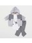 Babyim 2041 3-6-9 Erkek Ayıcıklı Hırkalı Bebek Takım - Füme 1
