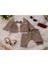 Mini Pakel 3-12 Aylık Erkek Mendilli Hırkalı Üçlü TAKIM-1385300 - Açık Kahve 1