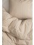 Natural Ranforce Beige Çizgili Çift Kişilik Nevresim Takımı %100 Organik Pamuk 1
