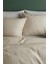 Natural Ranforce Beige Çizgili Çift Kişilik Nevresim Takımı %100 Organik Pamuk 2