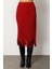 Kadın Beli Lastikli Püsküllü Etek 3911 Bordo 3