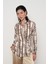 Kadın Belden Bağlama Detaylı Desenli Gömlek 2