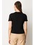 Kadın Sıfır Yaka Kısa Kol Basic Bluz 61334 Siyah 4