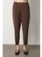 Kadın Beli Lastikli Paçası Dikişli Pantolon 64409 Kahverengi 3