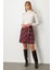 Kadın Pilise Detaylı Mini Etek 2049 Bordo 2