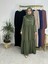 Ferace & Abaya Sufle Eşarp ve Iki Kat Büzgülü Elbise Takım.hijab .hac ve Umre Için Uygundur Yeşil 2