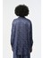 Kadın Indigo Renk Desenli Oversize Tesettür Gömlek 5