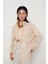 Kadın Açık Bej Dal Şekilli Nakış Işlemeli Gömlek 1