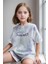 Kız Çocuk Giyim %100 Pamuklu Oversize Desenli T-Shirt & Şort Ikili Takım LL.P01.O2.L01.010 2