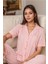 Kadın Ev Giyim Kısa Kollu Regular Pembe Çizgili Pijama Takımı A1.L01.IS.00.SA004 2