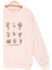 Kız Çocuk Sweatshirt Pembe Uzun Kollu Çiçek Desenli Çocuk Sweat 3