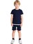 Erkek Çocuk Pamuklu Bisiklet Yaka Kısa Kollu Üst ve Şort Takımı Kaliteli Şık Rahat 4