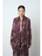 Kadın Bordo Renk Puantiye Desenli Oversize Kesim Gömlek 1