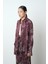 Kadın Bordo Renk Puantiye Desenli Oversize Kesim Gömlek 2