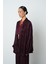 Kadın Bordo Çiçek Desenli Oversize Tesettür Kimono 2